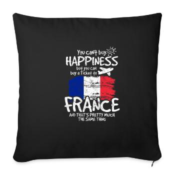 Frankreich - Sofakissenbezug 45 x 45 cm - Schwarz - Vorne
