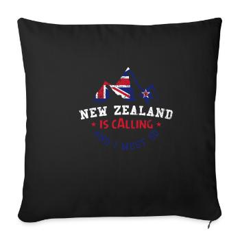 Neuseeland - Sofakissenbezug 45 x 45 cm - Schwarz - Vorne