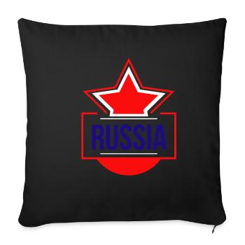 Russia Flag Russian Flag Country Russian Funny - Sofa pillowcase 17,3'' x 17,3'' (45 x 45 cm) - black - Front