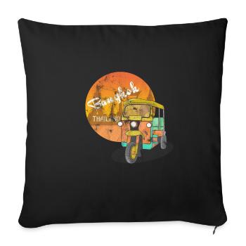 Bangkok Tuk Tuk Taxi Travel Tourism Gift - Sofa pillowcase 17,3'' x 17,3'' (45 x 45 cm) - black - Front