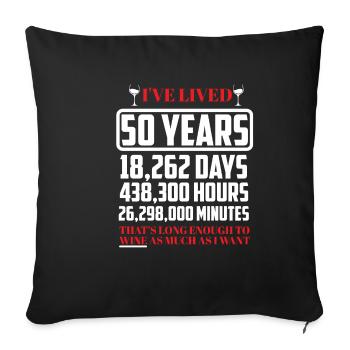 50ème anniversaire - Housse de coussin décorative 45 x 45 cm - noir - Devant