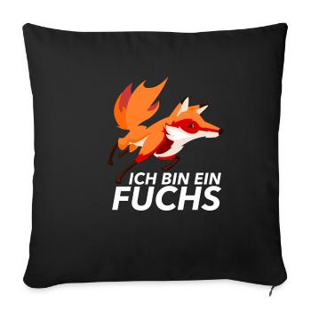 Ich bin ein Fuchs Füchse Lustig Geschenk - Sofakissenbezug 45 x 45 cm - Schwarz - Vorne