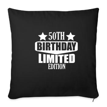 50ème anniversaire fête cadeau drôle drôle - Housse de coussin décorative 45 x 45 cm - noir - Devant
