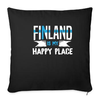 Finland Finnland Geschenk Helsiniki Geschenkidee - Sofakissenbezug 45 x 45 cm - Schwarz - Vorne