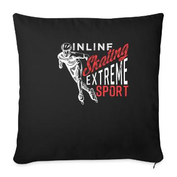 Patinage à roulettes Roller Inliner Funny - Housse de coussin décorative 45 x 45 cm - noir - Devant
