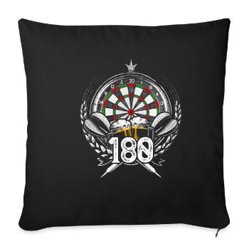 Fléchettes 180 Fléchettes Fléchettes Fléchettes Bullseye bière cadeau - Housse de coussin décorative 45 x 45 cm - noir - Devant