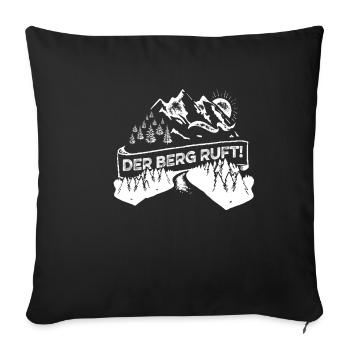 La montagne appelle montagne montagnes randonnée cadeau forêt - Housse de coussin décorative 45 x 45 cm - noir - Devant