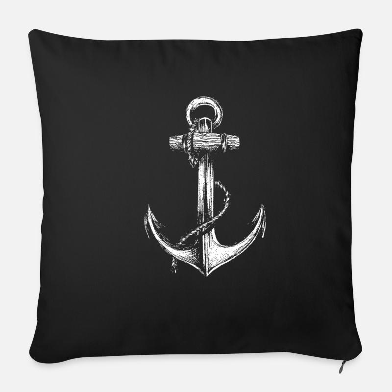 Anker - Sofakissenbezug 45 x 45 cm - Schwarz