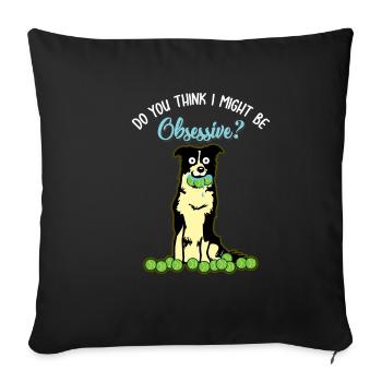 Border Collie Idée cadeau pour les propriétaires de chiens - Housse de coussin décorative 45 x 45 cm - noir - Devant