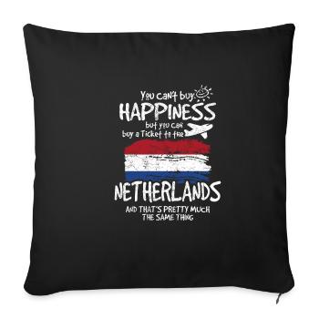 Netherlands - Sofa pillowcase 17,3'' x 17,3'' (45 x 45 cm) - black - Front