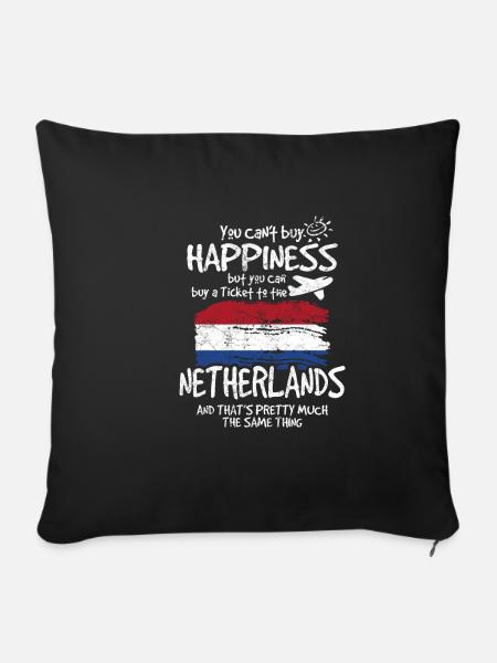 Niederlande - Sofakissenbezug 45 x 45 cm - Schwarz
