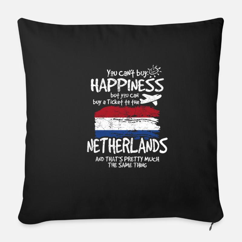 Niederlande - Sofakissenbezug 45 x 45 cm - Schwarz