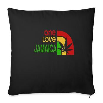 Jamaica One Love Marijuana Cannabis Leaf Gift - Sofa pillowcase 17,3'' x 17,3'' (45 x 45 cm) - black - Front