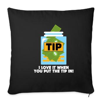 Barman Idée de cadeau Pourboires drôles - Housse de coussin décorative 45 x 45 cm - noir - Devant