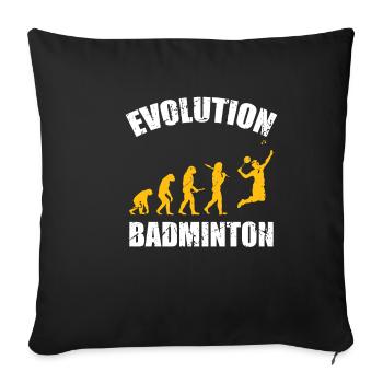 Badminton Evolution Federball Sport - Sofakissenbezug 45 x 45 cm - Schwarz - Vorne