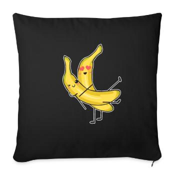 Banana Comic Chibi Manga Anime Vegan Gift - Sofa pillowcase 17,3'' x 17,3'' (45 x 45 cm) - black - Front