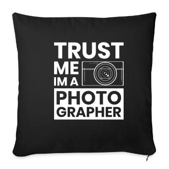 Forograf photo prenant des photos - Housse de coussin décorative 45 x 45 cm - noir - Devant
