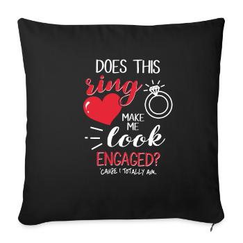 Engagement Engaged Wedding Request Ring - Sofa pillowcase 17,3'' x 17,3'' (45 x 45 cm) - black - Front