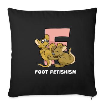 FOOT PIEDS FETISH pieds fétiche Worship footjob - Housse de coussin décorative 45 x 45 cm - noir - Devant