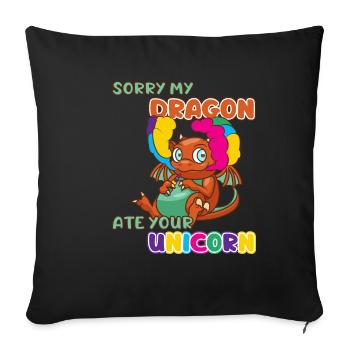 Drache Einhorn Fantasie Märchen Werwolf Geschenk - Sofakissenbezug 45 x 45 cm - Schwarz - Vorne