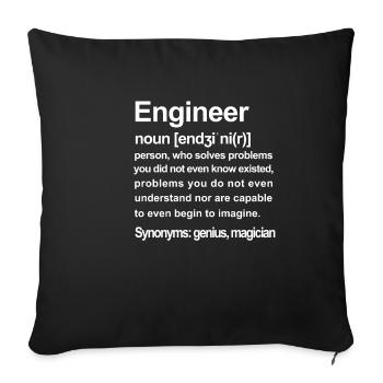Engineer Description - engineer - Sofa pillowcase 17,3'' x 17,3'' (45 x 45 cm) - black - Front