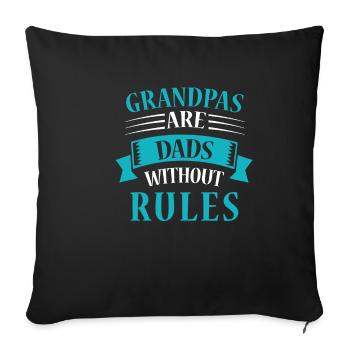 Grand-père mamie grands-parents petit-fils petite-fille enfants - Housse de coussin décorative 45 x 45 cm - noir - Devant