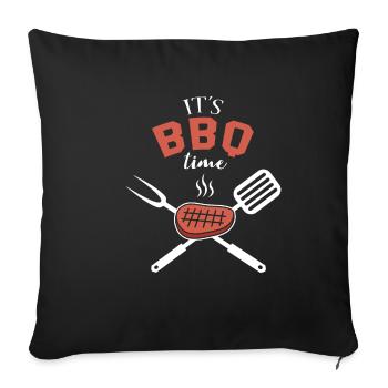 Meat BBQ Grilling Man Steak Pig - Sofa pillowcase 17,3'' x 17,3'' (45 x 45 cm) - black - Front