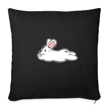 White Rabbit Rabbit Rabbit Comic Gift - Sofa pillowcase 17,3'' x 17,3'' (45 x 45 cm) - black - Front