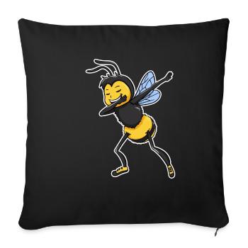 Bee Bees Dabbing Dance Funny Honey Gift - Sofa pillowcase 17,3'' x 17,3'' (45 x 45 cm) - black - Front
