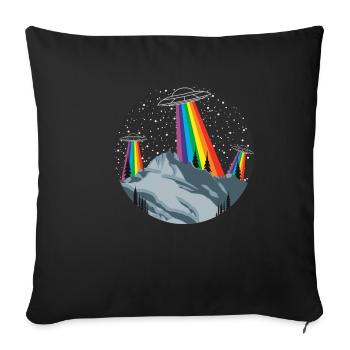 Berge Landschaft Ufo Ausserirdisch - Sofakissenbezug 45 x 45 cm - Schwarz - Vorne