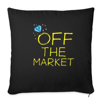 OFF THE MARKET Marriage Weddings JGA Engagement - Sofa pillowcase 17,3'' x 17,3'' (45 x 45 cm) - black - Front