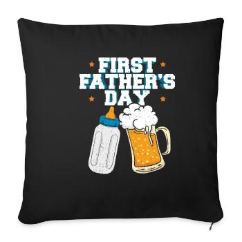 First Father Father's Day dad dad beer gift - Sofa pillowcase 17,3'' x 17,3'' (45 x 45 cm) - black - Front