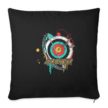 Bogenschießen Schießsport Pfeil Schütze Geschenk - Sofakissenbezug 45 x 45 cm - Schwarz - Vorne