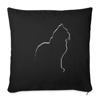 Cat Cats Kitten silhouette graphic gift - Sofa pillowcase 17,3'' x 17,3'' (45 x 45 cm) - black - Front