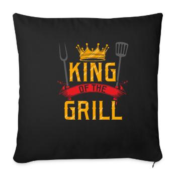 King Of The Grill BBQ Saucisse Steak Cadeau - Housse de coussin décorative 45 x 45 cm - noir - Devant