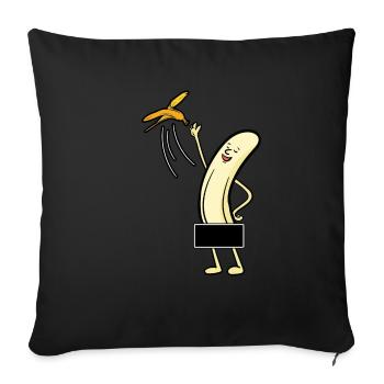 Banana Banana Bowl Nude Comic Funny Gift - Sofa pillowcase 17,3'' x 17,3'' (45 x 45 cm) - black - Front