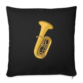 TUBA Tubist Tubistin Horn Waldhorn Blechbläser - Sofakissenbezug 45 x 45 cm - Schwarz - Vorne