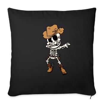 Skeleton Dabbing Bone Cowboy Skull Gift - Sofa pillowcase 17,3'' x 17,3'' (45 x 45 cm) - black - Front
