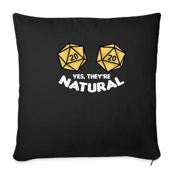 YES THEY'RE NATURAL Fantasy RPG Cube Breasts - Sofa pillowcase 17,3'' x 17,3'' (45 x 45 cm) - black - Front