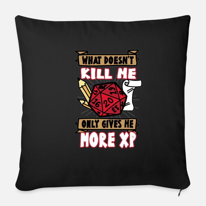 Was mich nicht umbringt gibt XP Fantasy RPG - Sofakissenbezug 45 x 45 cm - Schwarz