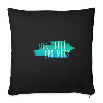 I miss the sea shirt design - Sofa pillowcase 17,3'' x 17,3'' (45 x 45 cm) - black - Front