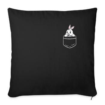Rabbit Bunnies Dwarf Rabbit Pocket Pocket Gift - Sofa pillowcase 17,3'' x 17,3'' (45 x 45 cm) - black - Front