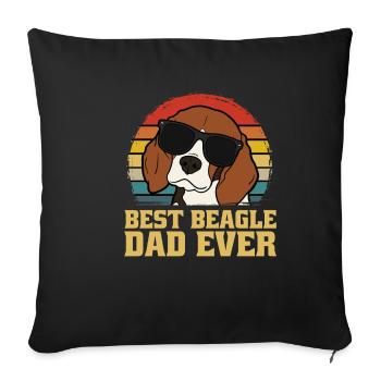 Beagle Dog Dog Dad Dad Dad Retro Gift - Sofa pillowcase 17,3'' x 17,3'' (45 x 45 cm) - black - Front