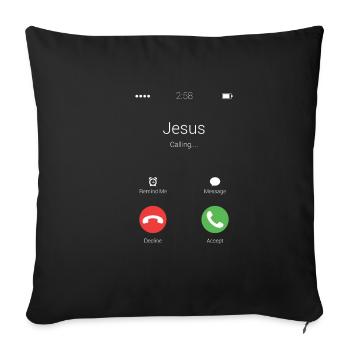 Christian pastor priest funny gift - Sofa pillowcase 17,3'' x 17,3'' (45 x 45 cm) - black - Front