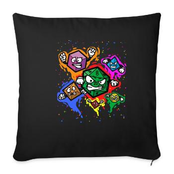 Fantasy RPG Dice Game Tabletop Game Player - Sofa pillowcase 17,3'' x 17,3'' (45 x 45 cm) - black - Front