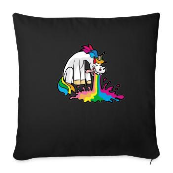 Pooping Unicorn Poop Passing Breaking Funny - Sofa pillowcase 17,3'' x 17,3'' (45 x 45 cm) - black - Front