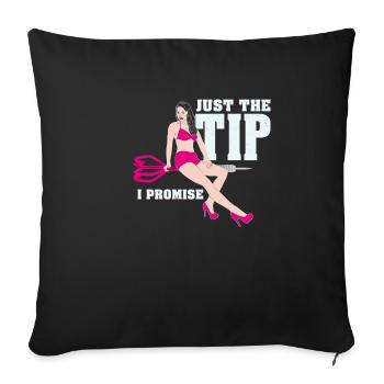 Chemise de fléchettes drôle - Housse de coussin décorative 45 x 45 cm - noir - Devant