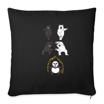 Panda Pandas Fusion Anime Kawaii Manga Gift - Sofa pillowcase 17,3'' x 17,3'' (45 x 45 cm) - black - Front