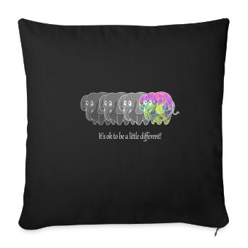 Vintage Elephant Ça va un peu différemment - Housse de coussin décorative 45 x 45 cm - noir - Devant