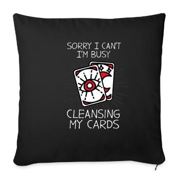 Tarot Karten Hellseher Karten Legen - Sofakissenbezug 45 x 45 cm - Schwarz - Vorne